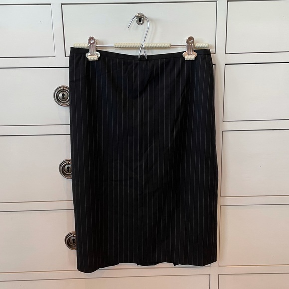 ESCADA black vintage wool pinstripe pencil skirt - Picture 1 of 4